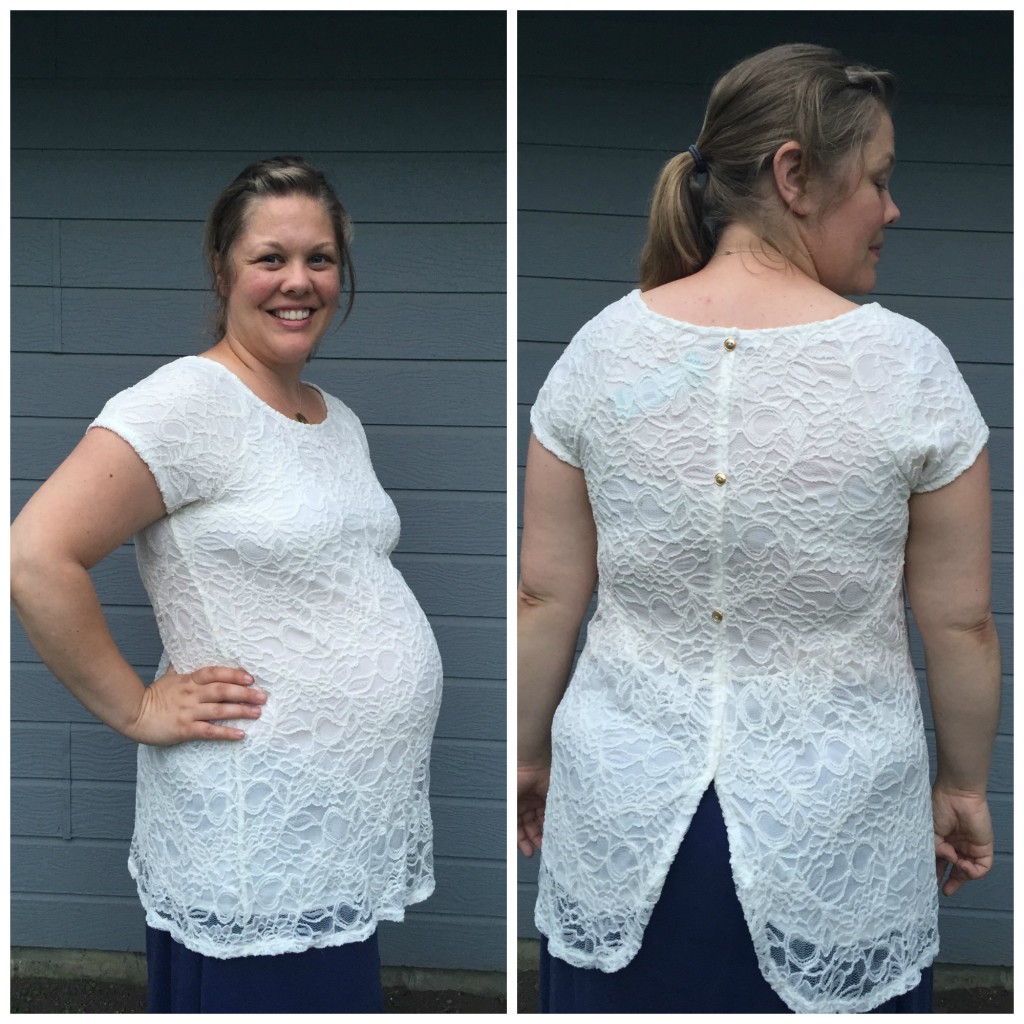 StitchFix Full Moon Dacey Lace Overlay Maternity Top